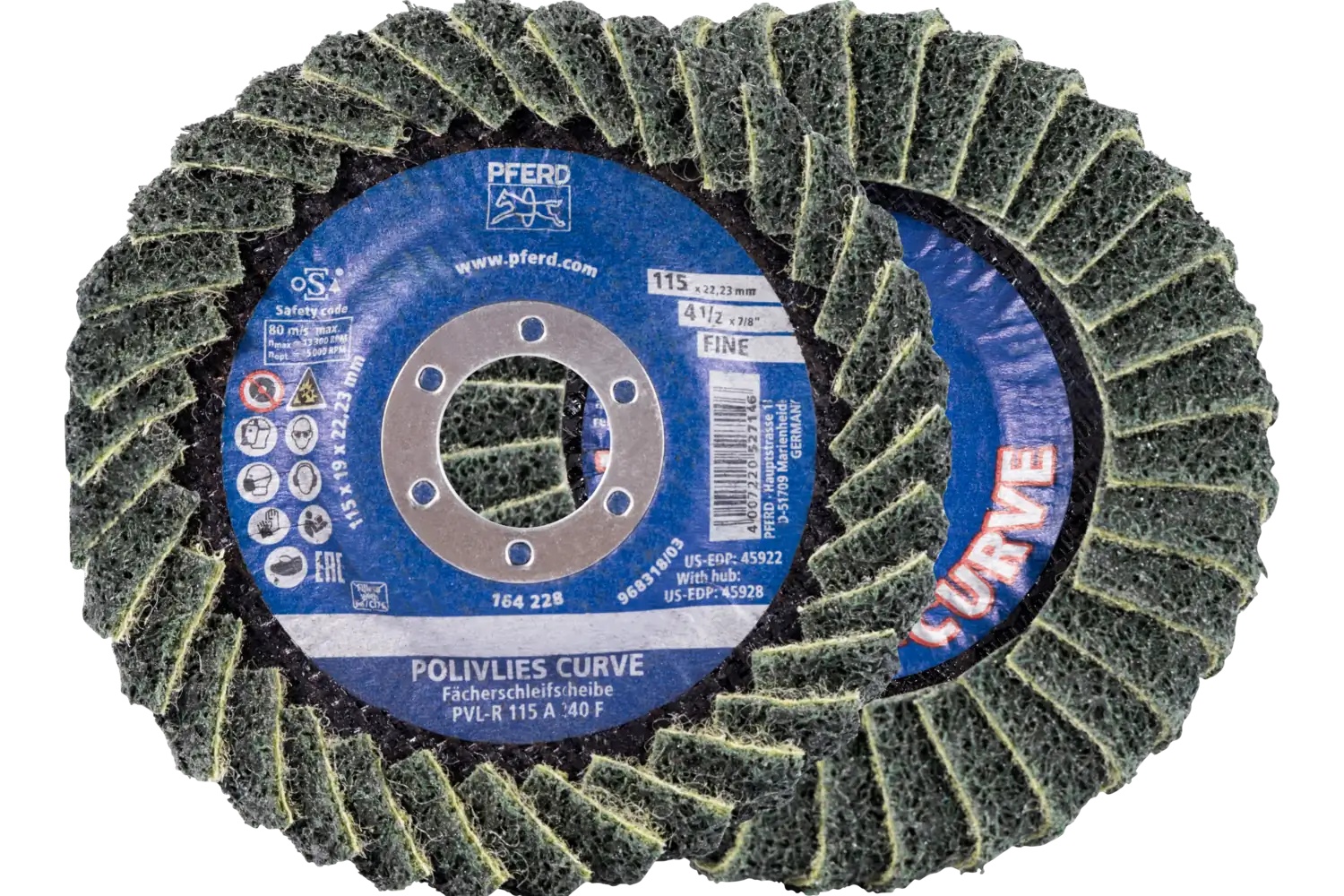 Picture of Pferd Flap Disc, PVL-R, Polivlies® Curve, 4-1/2" x 7/8, Fine, Aluminum oxide
